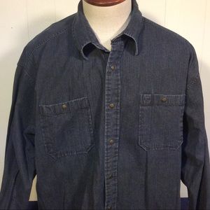 Tommy Hilfiger mens denim style snap button shirt size XXL